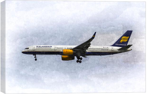 Icelandair Boeing 757 Art Canvas Print by David Pyatt