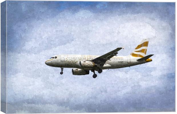 British Airways A319 Feather Design Art Canvas Print by David Pyatt