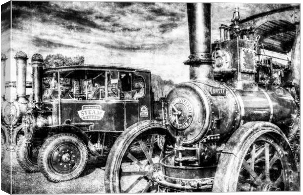 Traction Engine and Steam Lorry Vintage Canvas Print by David Pyatt