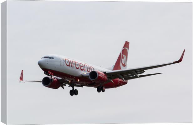 AirBerlin Boeing 737 Canvas Print by David Pyatt