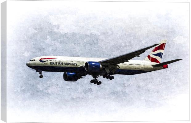  British Airways Boeing 777 Art Canvas Print by David Pyatt