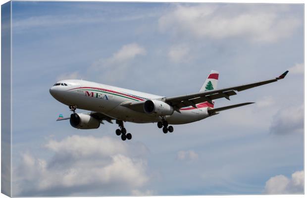 Middle Eastern Airlines Airbus A330 Canvas Print by David Pyatt