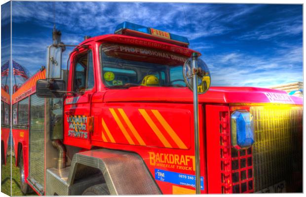 Backdraft Fire Truck Canvas Print by David Pyatt