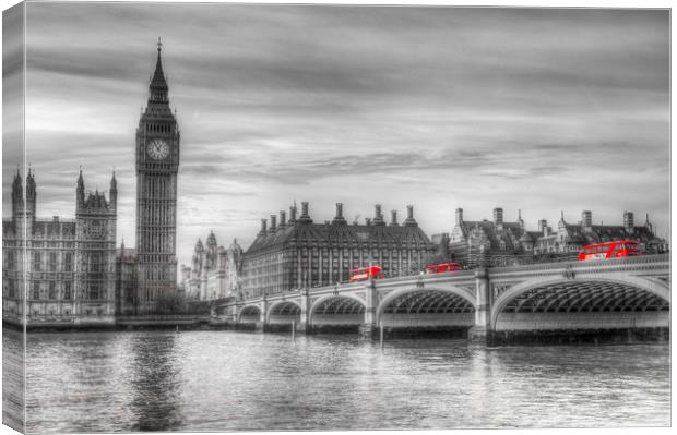 Westminster Bridge and Big Ben Canvas Print by David Pyatt