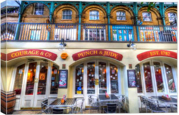 The Punch And Judy Pub Covent Garden Canvas Print by David Pyatt