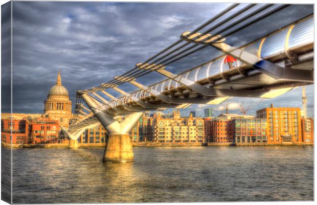 The Millennium Bridge London  Canvas Print by David Pyatt