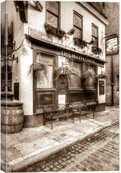 The Mayflower Pub London Vintage Canvas Print by David Pyatt