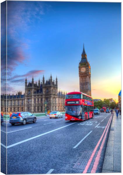 Westminster Bridge Early Evening Canvas Print by David Pyatt