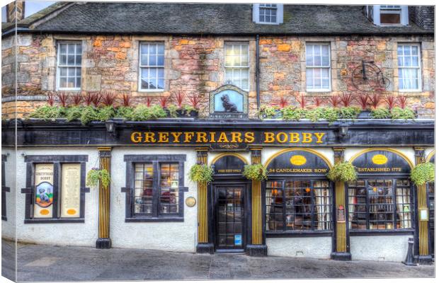 Greyfriars Bobby Pub Edinburgh Canvas Print by David Pyatt