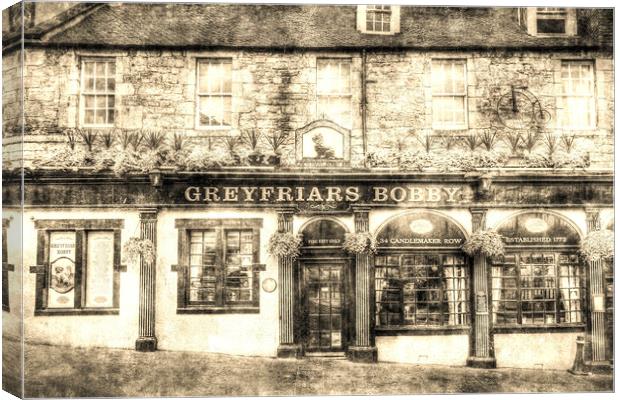 Greyfriars Bobby Pub Edinburgh Vintage Canvas Print by David Pyatt