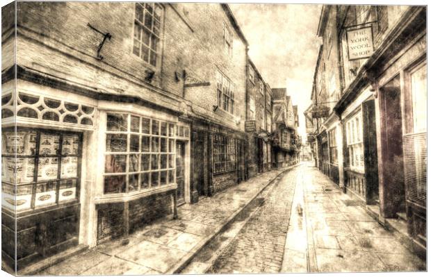 The Shambles York Vintage Canvas Print by David Pyatt