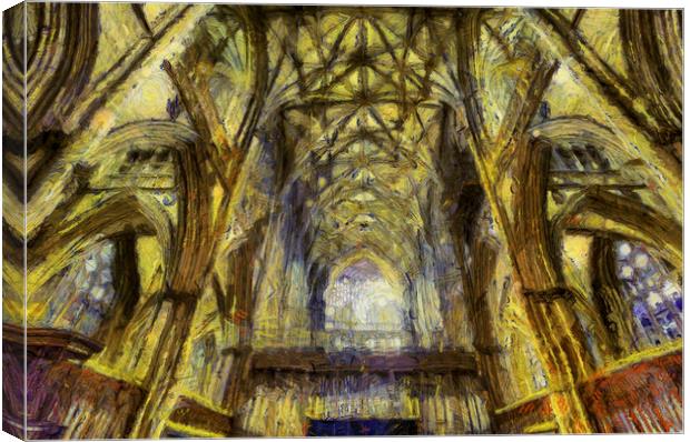 York Minster Cathedral Art Canvas Print by David Pyatt