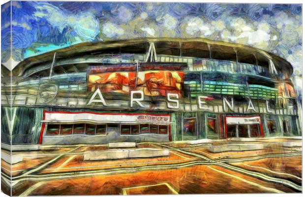 Emirates Stadium London Art Canvas Print by David Pyatt