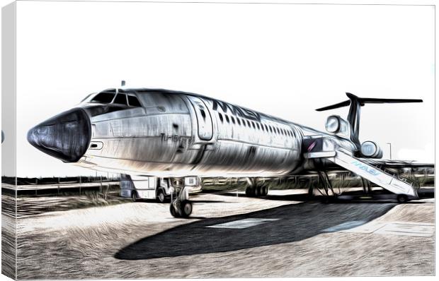 Malev Airlines Tupolev TU-154 Art Canvas Print by David Pyatt