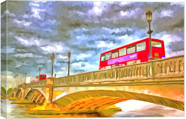 Battersea Bridge Pop Art Canvas Print by David Pyatt