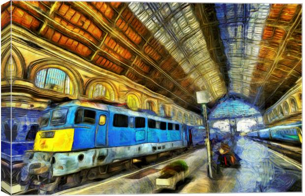 Railway Station Van Gogh Canvas Print by David Pyatt