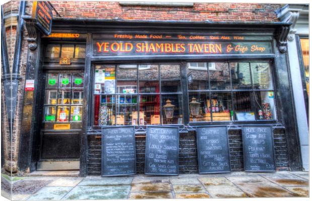 Ye Old Shambles Tavern York Canvas Print by David Pyatt