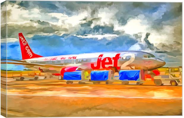 Pop Art Airliner Canvas Print by David Pyatt
