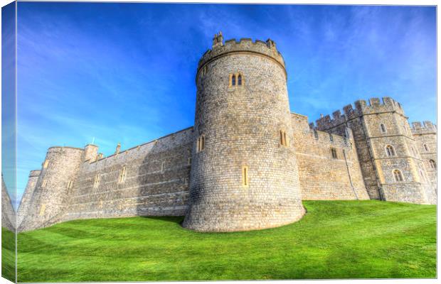 Windsor Castle Battlements  Canvas Print by David Pyatt
