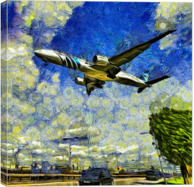 Airliner Vincent Van Gogh Canvas Print by David Pyatt
