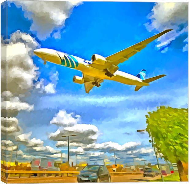Airliner Pop Art Canvas Print by David Pyatt
