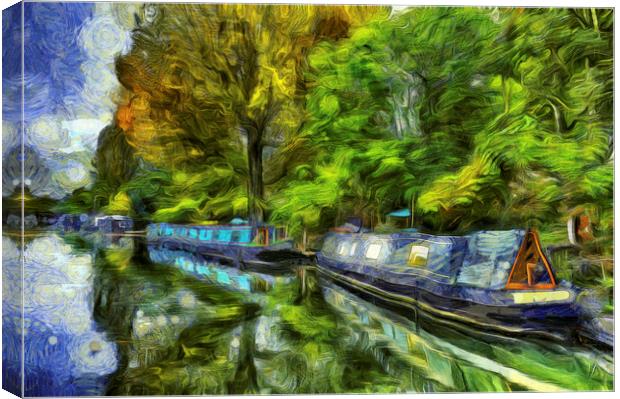 Little Venice London Van Gogh Canvas Print by David Pyatt