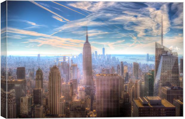 New York Manhattan Skyline Canvas Print by David Pyatt