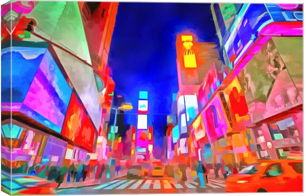 Times Square Pop Art Canvas Print by David Pyatt