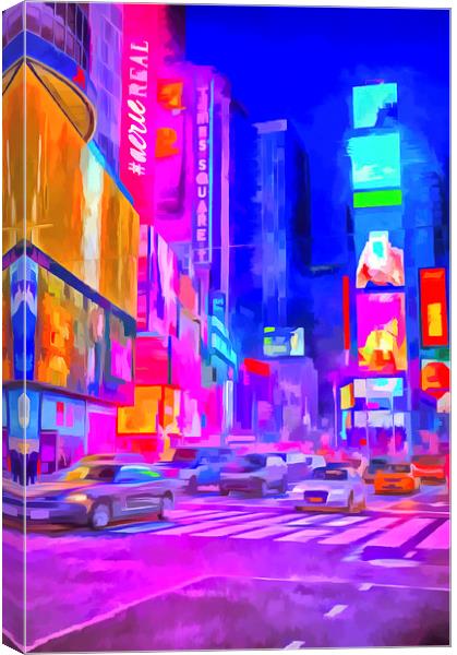 Times Square Pop Art Canvas Print by David Pyatt