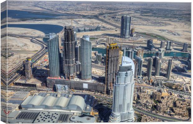 Dubai From The Air Canvas Print by David Pyatt