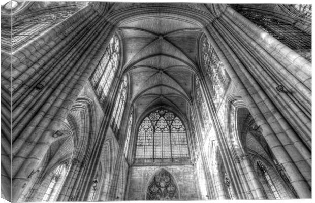 Troyes Cathedral Monochrome Canvas Print by David Pyatt
