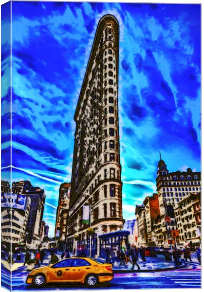 Flatiron Building Art Canvas Print by David Pyatt