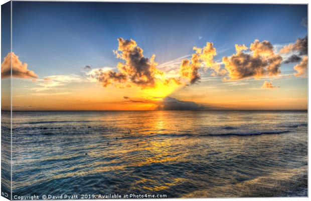 Barbados Sunset Canvas Print by David Pyatt