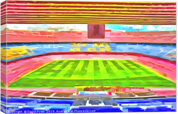 Nou Camp Stadium Pop Art Canvas Print by David Pyatt