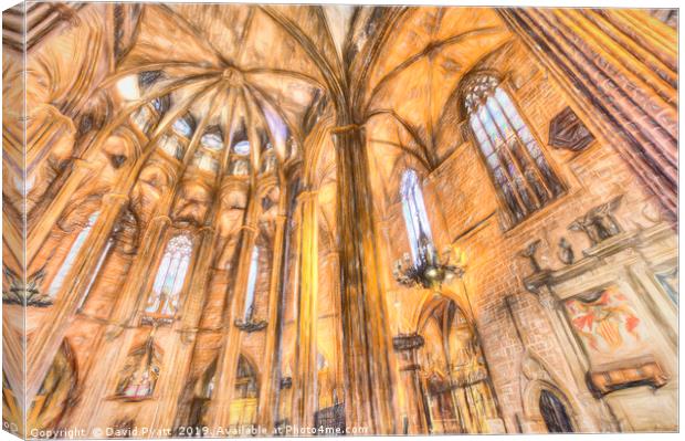 Barcelona Cathedral Art Canvas Print by David Pyatt