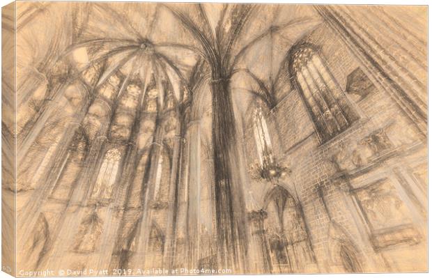 Barcelona Cathedral Da Vinci  Canvas Print by David Pyatt
