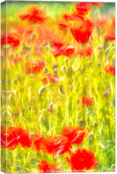 Monet Poppy Meadow Canvas Print by David Pyatt