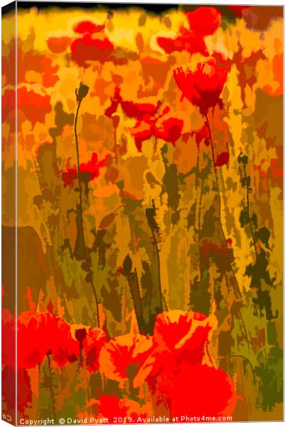 Poppy WW1 Art Tribute Canvas Print by David Pyatt