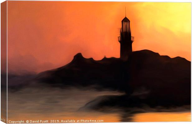 Lighthouse Sunset  Canvas Print by David Pyatt