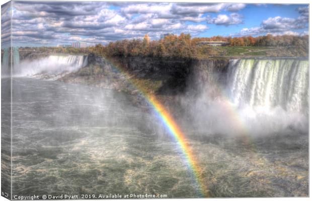 Niagara Falls Rainbow Canvas Print by David Pyatt