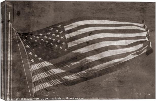 American Flag Vintage Canvas Print by David Pyatt