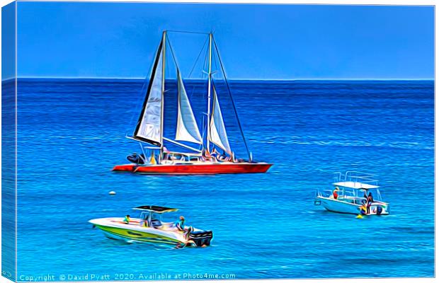 Barbados Expressionism  Canvas Print by David Pyatt