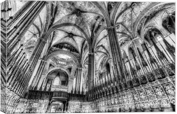 Choir Barcelona Cathedral  Canvas Print by David Pyatt