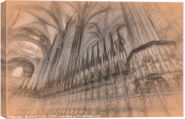 Barcelona Cathedral da Vinci Canvas Print by David Pyatt