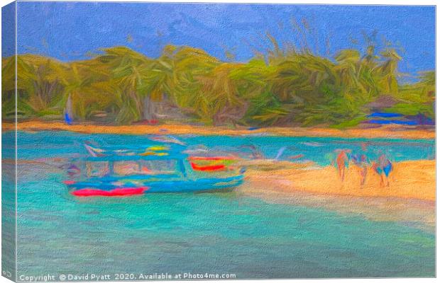 Barbados Beach Summer Art Canvas Print by David Pyatt
