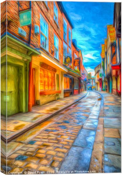 Medieval Shambles York Art Canvas Print by David Pyatt