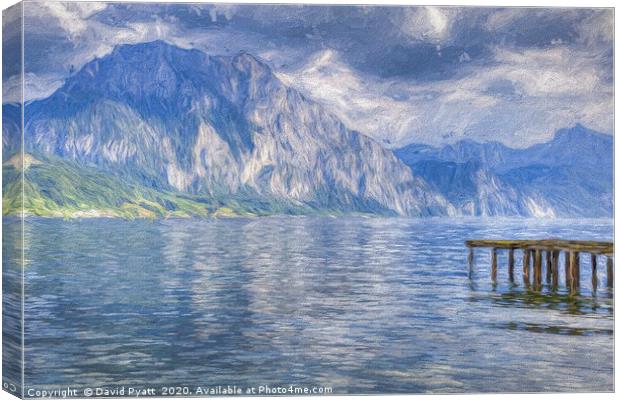 Traunsee Lake Austria Art Canvas Print by David Pyatt