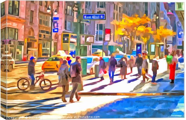 East 42nd Street Pop Art Canvas Print by David Pyatt