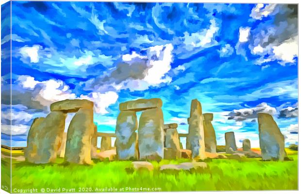 Stonehenge Pop Art Style Canvas Print by David Pyatt