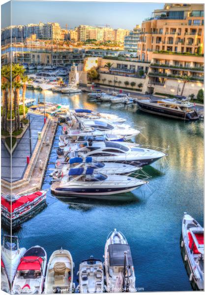 Portomaso Marina St Julians  Canvas Print by David Pyatt